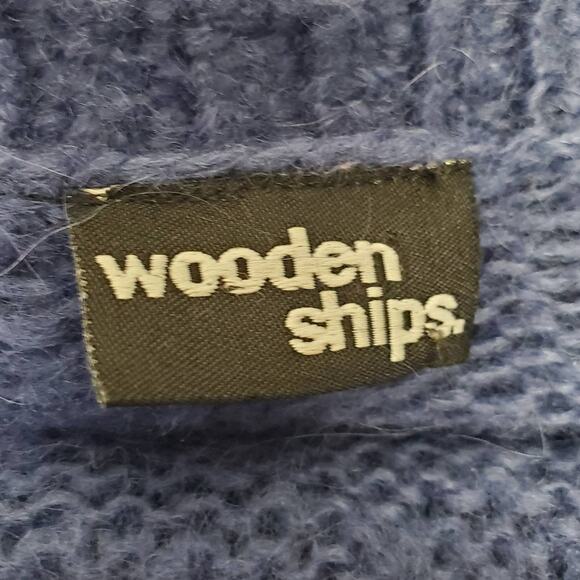 Wooden Ships Women's Mohair Wool Waterfall Cardigan Sweater Size Small M Blue - Picture 7 of 9